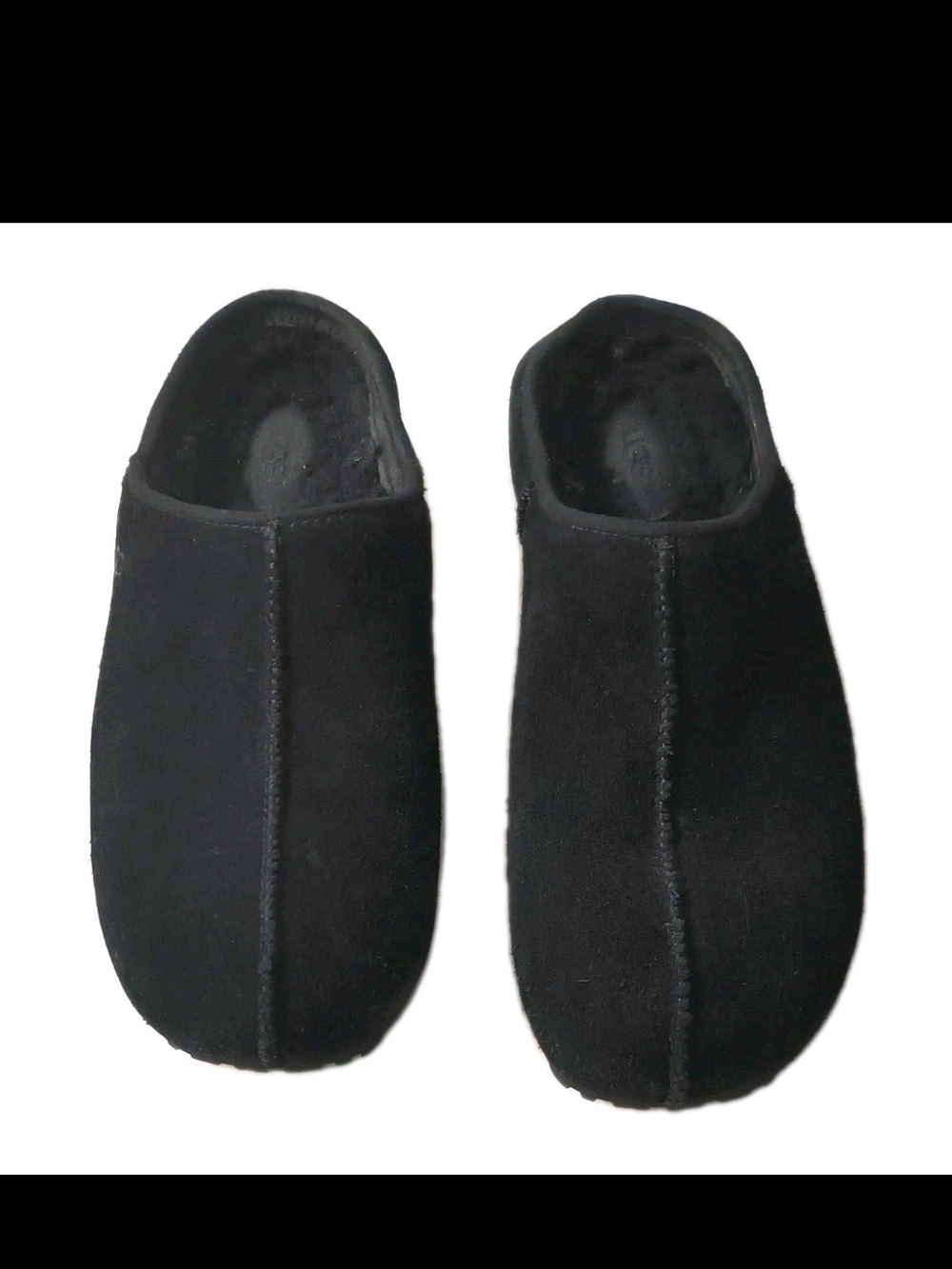 UGG Cottage Clog Slip On Shoes Black Suede Leather Women’s Size 8 - Picture 5 of 7